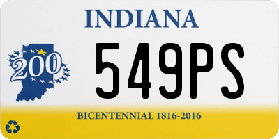 IN license plate 549PS