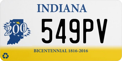 IN license plate 549PV