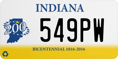 IN license plate 549PW