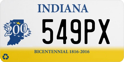 IN license plate 549PX