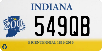 IN license plate 549QB