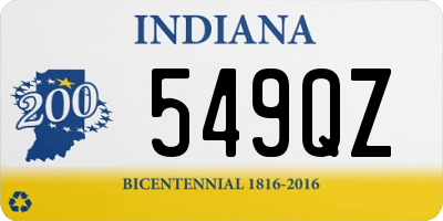 IN license plate 549QZ