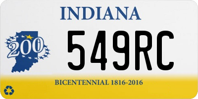 IN license plate 549RC