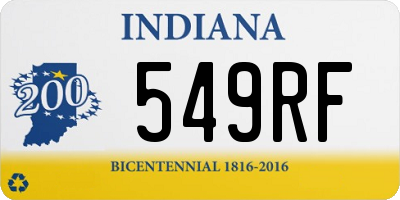 IN license plate 549RF