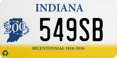 IN license plate 549SB