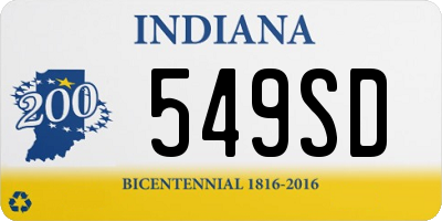 IN license plate 549SD