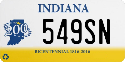 IN license plate 549SN