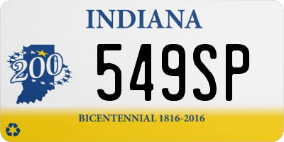 IN license plate 549SP