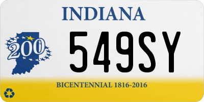 IN license plate 549SY