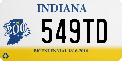 IN license plate 549TD