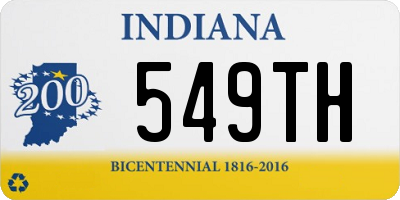 IN license plate 549TH