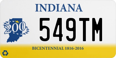 IN license plate 549TM