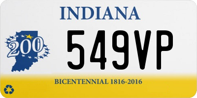 IN license plate 549VP