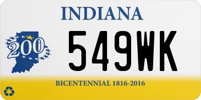 IN license plate 549WK