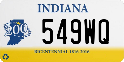 IN license plate 549WQ