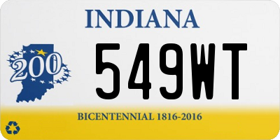 IN license plate 549WT