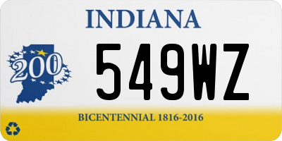 IN license plate 549WZ