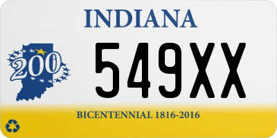 IN license plate 549XX