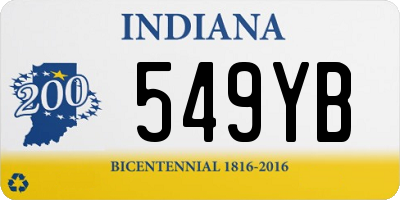 IN license plate 549YB