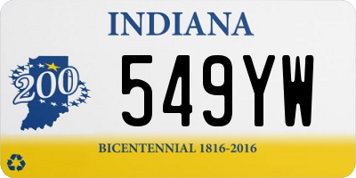 IN license plate 549YW