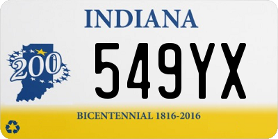 IN license plate 549YX