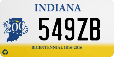 IN license plate 549ZB