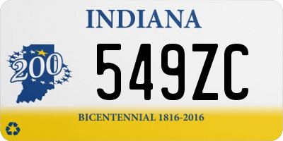 IN license plate 549ZC