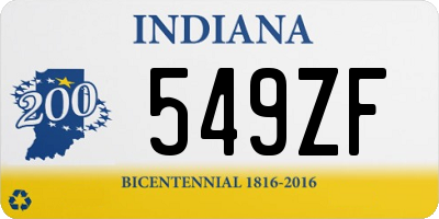 IN license plate 549ZF