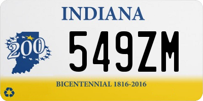 IN license plate 549ZM