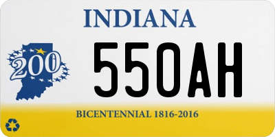 IN license plate 550AH