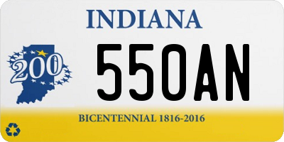 IN license plate 550AN