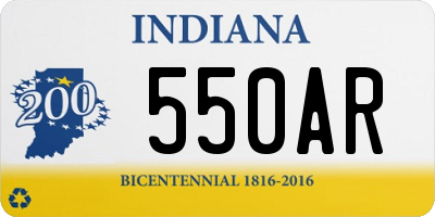 IN license plate 550AR