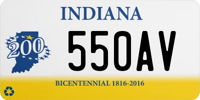 IN license plate 550AV