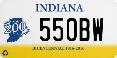 IN license plate 550BW