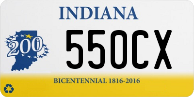 IN license plate 550CX
