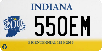 IN license plate 550EM