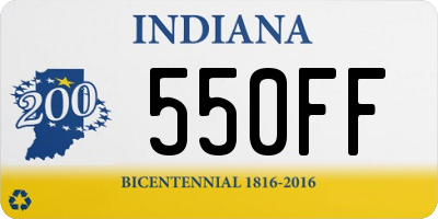 IN license plate 550FF