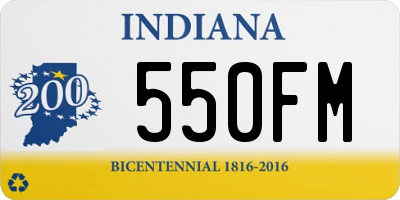 IN license plate 550FM