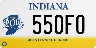 IN license plate 550FO