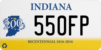 IN license plate 550FP