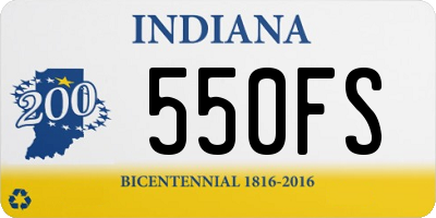 IN license plate 550FS