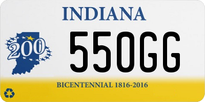 IN license plate 550GG