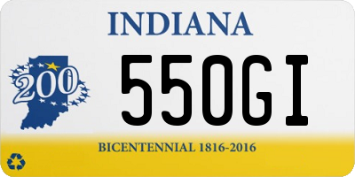 IN license plate 550GI