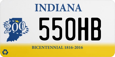 IN license plate 550HB