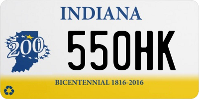 IN license plate 550HK