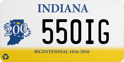 IN license plate 550IG