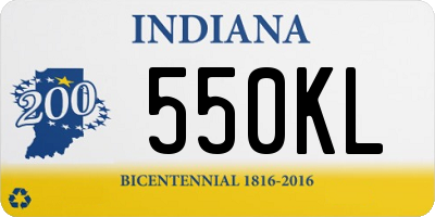 IN license plate 550KL