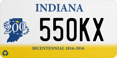 IN license plate 550KX