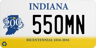 IN license plate 550MN