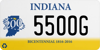 IN license plate 550OG